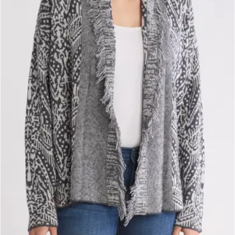 Lucky Brand Gray Patterned Women's Sweater